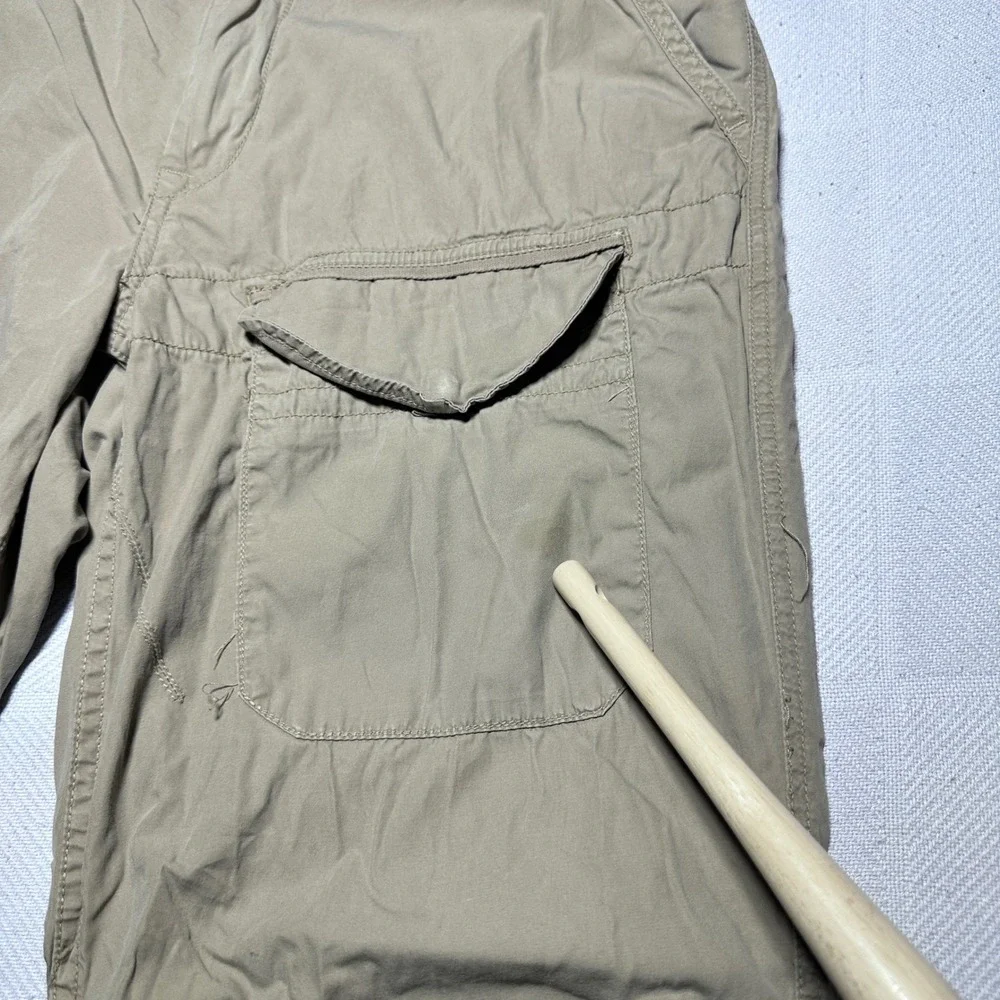 Polo Ralph Lauren Cargo Pants Men 34x32 Roll Up Leg Outdoors Hiking Tan Khaki